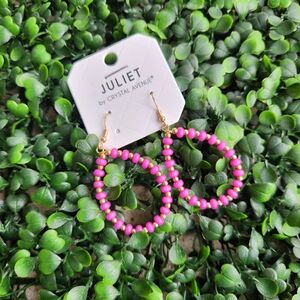 Juliet Pink Beaded Teardrop Earrings